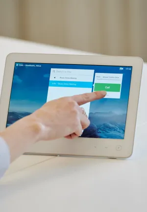 Person using meeting room device